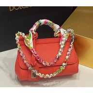 Dolce & Gabbana small Sicily bag in Dauphine calfskin • orange 2024