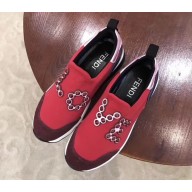 fendi love logo sneakers red