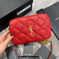 saint laurent becky clutch bag in lambskin 608941 red (original quality)