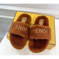 FENDI women/men Shearling Comfort Mules brown 1114-2024