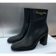 Christian Dior D-Town Heeled ankle Boot Black Calfskin heel 8cm 1114-2024