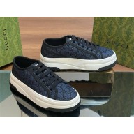 Gucci Women's GG sneaker in Blue denim with black GG crystals 772879 2023