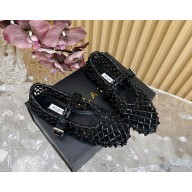 Alaia Ballerinas Flat in hollow weaving black 2024 
