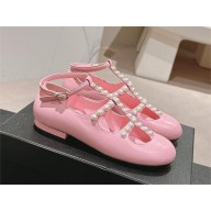 Chanel Goatskin & Imitation Pearls Mary Janes G45752 PINK 2024