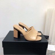 CHANEL HEEL 7.5CM PATENT CALFSKIN MULES apricot 2022