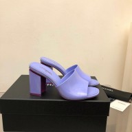 CHANEL HEEL 7.5CM PATENT CALFSKIN MULES lavander 2022