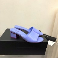CHANEL HEEL 4.5CM PATENT CALFSKIN MULES lavander 2022