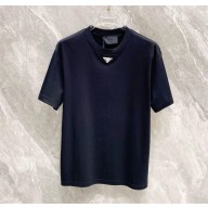PRADA BLACK Cotton T-shirt UJN861 2025
