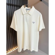 PRADA WHITE Piqué polo shirt UJN444 2025
