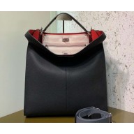 Fendi Roman Leather Peekaboo X-Lite Fit Tote Bag Black 2019