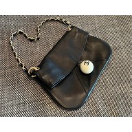 Chanel Lambskin Coco Ball Fold Over Bag BLACK