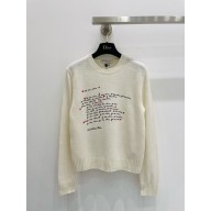 DIOR WHITE CASHMERE Dioramour Embroidered Sweater 2024