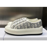 Dior gray Oblique Embroidered Cotton Walk'n'Dior Platform Sneaker 2023