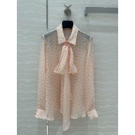 GUCCI PINK Printed silk chiffon shirt 812225 2025