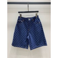 GUCCI Leather-trimmed denim Bermuda shorts 2025
