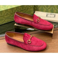 Gucci Women's Princetown Jordaan gg velvet loafers red 2025