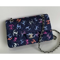 chanel Printed Fabric & Gold-Tone Metal Black & Multicolor Classic 11.12 Handbag 2024