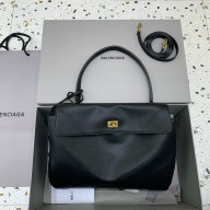 BALENCIAGA Women's Rodeo Medium Handbag in Black/gold 2024