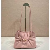 PRADA SOFT LEATHER SHOULDER BAG 1BG586 PINK 2025