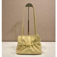 PRADA SOFT LEATHER SHOULDER BAG 1BG586 YELLOW 2025