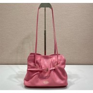 PRADA SOFT LEATHER SHOULDER BAG 1BG586 ROSY 2025
