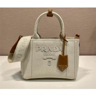 Prada Small linen blend handbag 1BG464 Natural 2025