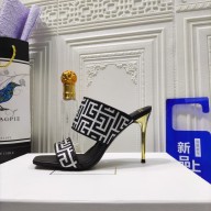 Balmain Heel 9.5cm Monogram Ulla Mules black 2023