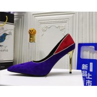 Balmain Heel 9.5cm Ruby pumps Suede blue/red 2023