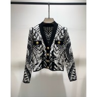 BALMAIN BLACK/WHITE CARDIGAN 2024