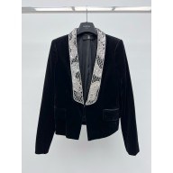 BALMAIN black velvet CARDIGAN 2024