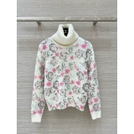 CHANEL White, Black, Pink & Blue PULLOVER P77375 2024