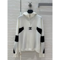 CHANEL White & Dark Purple WOOL SWEATER P77802 2024