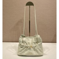PRADA SOFT LEATHER SHOULDER BAG 1BG586 CREAMY 2025