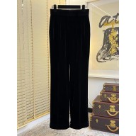 SAINT LAURENT black velvet pants 2023
