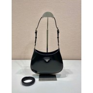 Prada Cleo Brushed Shoulder Bag 1BC169 black 2023