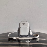 Prada Brushed leather shoulder bag 1BH183 white 2021