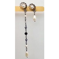 Chanel Asymmetric Earrings 110 Black/White 2018
