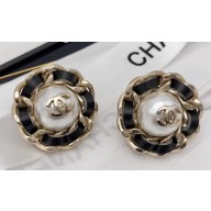 Chanel Stud Chain Earrings 110 Black 2018