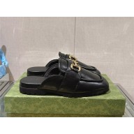 Gucci Women's Horsebit loafer slipper 771096 black 2024