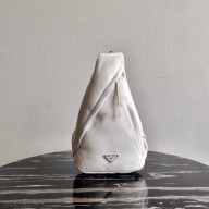 Prada Re-Nylon and leather backpack white 2021