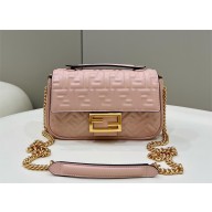 fendi medium Baguette Chain Midi bag in nappa leather pale pink 2023