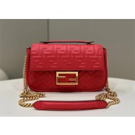fendi medium Baguette Chain Midi bag in nappa leather red 2023