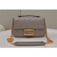 fendi medium Baguette Chain Midi bag in nappa leather gray 2023