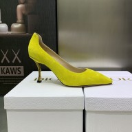 DIOR heel 8CM D-FAME PUMPS IN SUEDE LEATHER YELLOW 2023