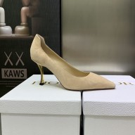 DIOR heel 8CM D-FAME PUMPS IN SUEDE LEATHER NUDE 2023