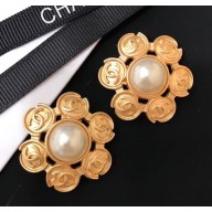 Chanel Vintage Stud Earrings Gold 2018