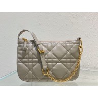 Dior  Quilted Macrocannage Calfskin Mini Dior Caro Tulip Bag gray 2022