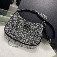 Prada 1bc169 Cleo satin bag with crystals black
