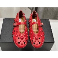 Alaia BALLET FLATS WITH SPHERES ON LAMBSKIN red 2024
