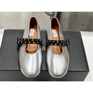 Alaia leather BALLET FLATS SILVER 2024
